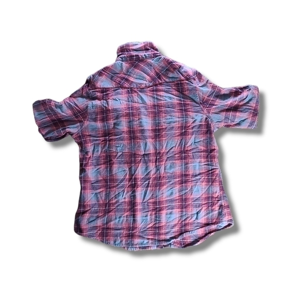 MOSSIMO Blue Pink Plaid Button-Down Shirt - Picture 3 of 3
